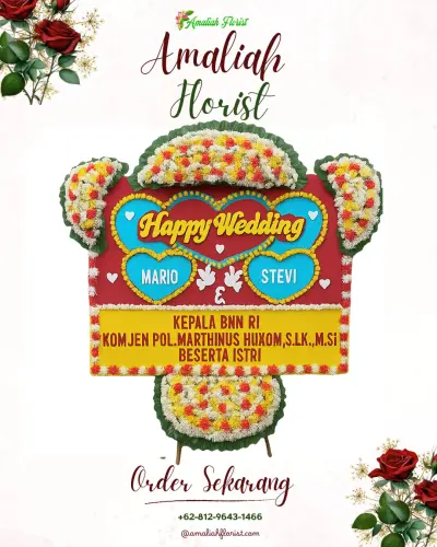 Karangan Papan Bunga Pernikahan di Cipawitra